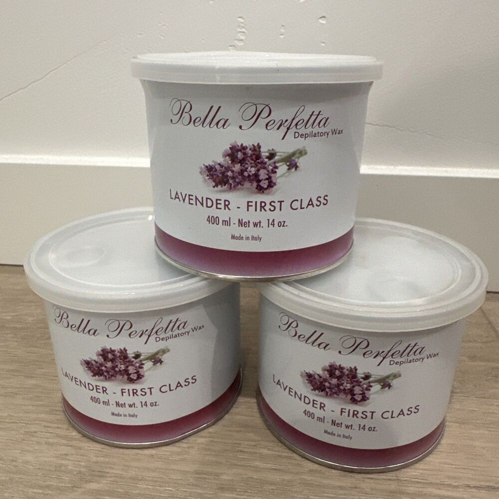 Lot Of 3 Bella Perfetta Depilatory Wax Lavender 400ml 14oz Professional